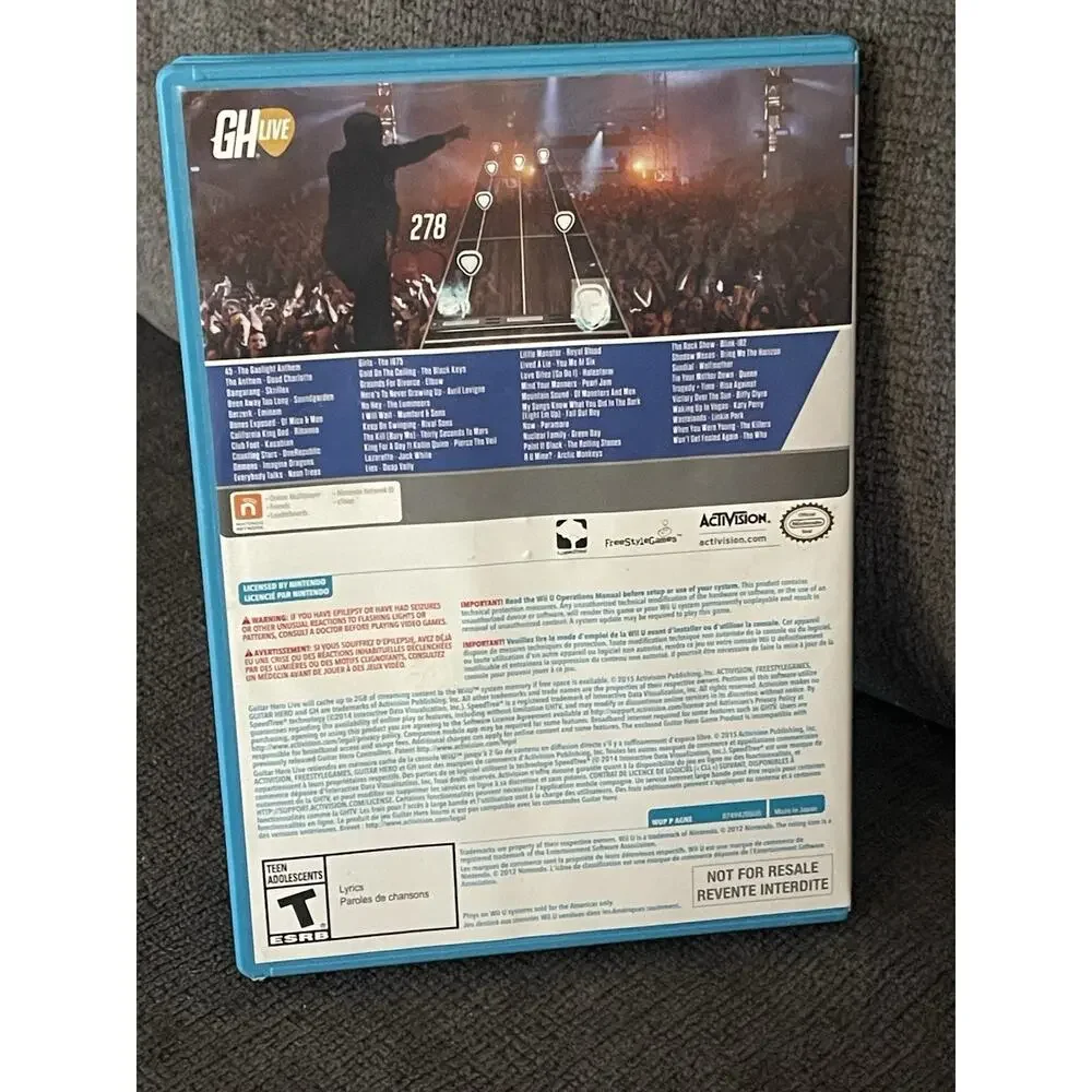 Guitar Hero Live (Wii U, 2015) GAME ONLY no dongle